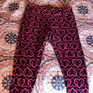 Heart leggings navy/ pink